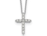 1/2 Carat (ctw) Lab-Grown Diamond Cross Pendant Necklace in 14K White Gold with Chain